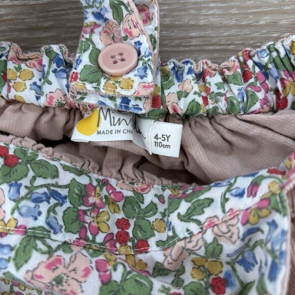 Mini Boden Dress Size 4-5 Rose Pink Corduroy Pinney Dress Flower Embroidery - Picture 3 of 5